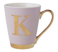 Orsina Stylish Pastel Pink Frosted Deco K Letter Monogram Mug, Personalized Coffee Mug, Durable Mug For Breakfast Orsina Pink