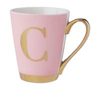 Orsina Stylish Pink Frosted Deco C Letter Monogram Mug, Personalized Mug For Kitchen, Durable Mug For Breakfast Orsina Pink