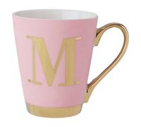 Orsina Stylish Pink Frosted Deco M Letter Monogram Mug, Personalized Mug For Kitchen, Durable Mug For Breakfast