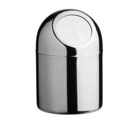 Small Stainless Steel Mini Push Top Dust Waste Bin Bathroom Desk Top Home Office