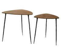 Orsina Stylish Set Of 2 Nesting Side Tables, Functional Small Table For Livingroom, Versatile Side Table By Couch in Brown Orsina Brown