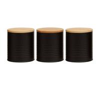 Maison by Premier Set Of Three Alton Black Cannisters