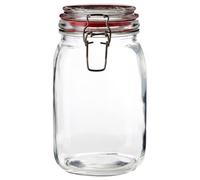 Orsina Stylish Square 1500Ml Jar, Durable Glass Jar With Lid, Versatile Stainless Steel Locking Design Storage Jar