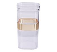 Orsina Stylish Square Stoarge Jar 800 ml, Durable Plastic Jar With Lid For Kitchen Counter, Versatile Storage Jar in Clear Orsina Clear