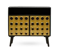 Orsina Stylish Two-Drawer Mango Wooden Sideboard, Mid-Century Modern Side Board For Living Room Organization