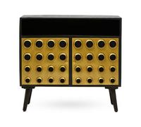 Orsina Stylish Two-Drawer Mango Wooden Sideboard, Mid-Century Modern Side Board for Living Room Organization in Gold Orsina Gold