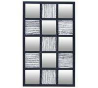 Orsina Stylish Wall Mirror, Wall Mirror With Check Design In Black Finish ,chic Wall Mirror For Modern Home Decor