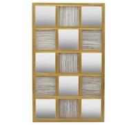 Orsina Stylish Wall Mirror, Wall Mirror With Check Design In Gold Finish ,chic Wall Mirror For Modern Home Decor