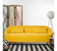 Interiors By Premier Comfortable Linen Sofa, Contemporary Seater Sofa For Livingroom, Stylish Mid Century Sofa For Bedroom Premier Housewares Yellow One Size