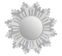 Orsina Sunburst Grey And White Wooden Wall Mirror