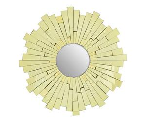 Orsina Sunburst Wall Mirror With Tapered Glass, Modern Home Décor Accent, Statement Mirror With Geometric Frame