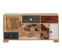 Orsina Sustainable Mango Wood Low Sideboard,storage Cabinet With Five Drawers,television Cabinet With Two Cupboards