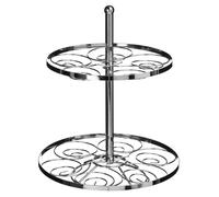 Orsina Swirl 2 Tier Chrome Cake Stand in Silver Orsina Silver