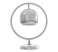 Orsina Table Lamp with Nickel Finish, Ring Frame & Bell Shade Accent Light, Metal Pedestal Base Tabletop Lamp in Silver Orsina Silver