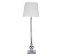 Orsina Table Lamp With Off White Silk Shade, Minimalist Iron Rod Lamp, Durable Bedside Light For Living Room