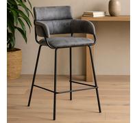 Orsina Tamzin Grey Faux Leather Bar Chair Orsina Grey