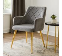 Orsina Tamzin Velvet Angular Dining Chair in Brown Orsina Brown