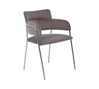 Orsina Tamzin Velvet Dining Chair With Chrome Finish in Brown Orsina Brown