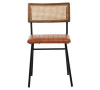 Orsina Tan Leather Dining Chair, Sturdy Dining Room Chair, Leather Effect Accent Chair For Home, Office