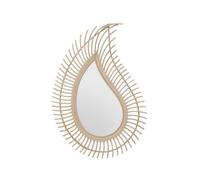 Teardrop Rattan Wall Mirror, Large Wood Wall Mirror, Mirror with Rattan Frame, Reliable Tear Mirror Premier Housewares Natural One Size