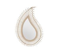 Orsina Teardrop Rattan Wall Mirror, Large Wood Wall Mirror, Mirror with Rattan Frame, Reliable Tear Mirror in Natural Orsina Natural