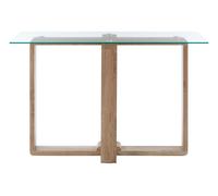 Orsina Tempered Glass Console Table, Elegant Hallway Table For Livingroom, Airy Modern Console Table For Bedroom in Natural Orsina Natural