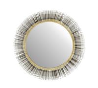 Orsina Templar Brass Finish Wall Mirror in Brown Orsina Brown