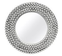 Orsina Templar Pewter Finish Iron Wall Mirror in Silver Orsina Silver