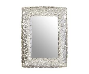 Orsina Templar Rectangular Wall Mirror in Silver Orsina Silver