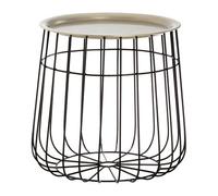 Premier Housewares Templar Silver / Black Wire Detail Side Table