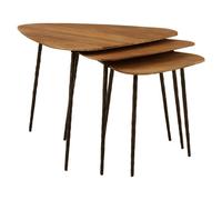 Orsina Textured Wooden Triangular Tables,set Of 3 End Tables,compact Accent Tables,distinctive Decorative Tables