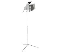 Orsina Theatre-Style Tripod Floor Standing Lamp, Black & Chrome Lamp With Adjustable Brackets, Standard Floor Lamp in Silver Orsina Silver
