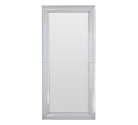 Orsina Thick Silver Frame Rectangular Wall Mirror, Abstract Mirror, Big Mirror With Vertical or Horizontal Mount Orsina Silver