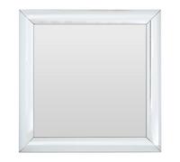 Orsina Thick Silver Frame Small Square Wall Mirror, Bold Wall Mirror With Bevelled Corners, Modern Wall Mirror