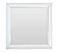 Orsina Thick Silver Frame Small Square Wall Mirror, Bold Wall Mirror With Bevelled Corners, Modern Wall Mirror Orsina Silver
