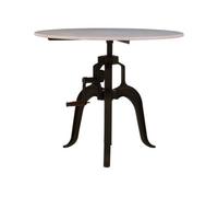 Orsina Three Leg Small White Marble Iron Table, Modern Design Round Decorative Table, Industrial-Style Side Table