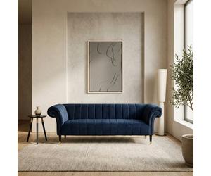 Orsina Three Seat Midnight Velvet Sofa