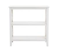 Orsina Three Shelf Ivory Book Case, Pine Wood Tall Book Shelf, Large Book Case For Home & Office