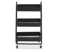 Orsina Three Tier Trolley, Lightweight & Compact Storage Garden Trolley in Black Orsina Black