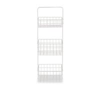 Orsina Three Tier White Storage Caddy For Utility Room, Rectangular Wire Caddy, Versatile 3 Tier Bathroom Caddy