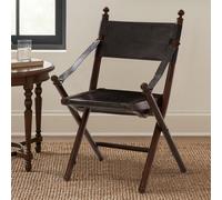Orsina Timeless Design Teak And Black Folding Chair, Versatile Garden Chair For Outdoor, Space Saving Camping Chair