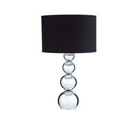 Touch Black Fabric Shade Table Lamp, Touch-Sensitive On/Off Function with Clear Glass Base and Black Fabric Premier Housewares Black One Size