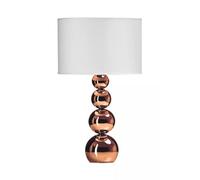 Orsina Touch Table Lamp, Brushed Chrome Base With White Fabric Shade, Easy Touch Control With Uk Plug, Sleek