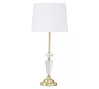 Gold and Crystal Contrast with White Shade Table Lamp gold