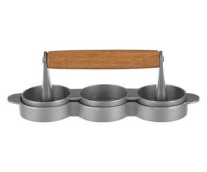 Orsina Triple Mini Burger Press,non-Stick Hamburger Patty Maker With Wooden Handle,patty Press For Uniform Sliders