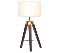 Orsina Tripod Table Lamp With Black Base, Modern White Linen Shade Table Lamp, Adjustable Height Contemporary Lamp