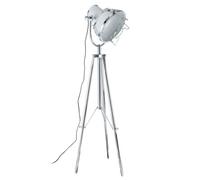 Orsina Tripod White Floor Lamp, Adjustable Chrome Metal Legs & Tilt Angle Head, Industrial Style Lighting