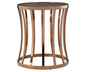 Orsina Tula Rose Gold Finish Round Side Table