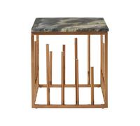 Orsina Tula Rose Gold Finish Square Side Table