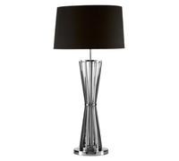 Orsina Twisted Base Table Lamp, High Gloss Nickel Stainless Steel, Black Fabric Shade Accent Lighting in Silver Orsina Silver